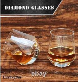 HEAVY DUTY Diamond Whiskey Decanter Sets with ChillBall & Tray WE SHIP OVERSEAS