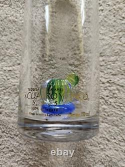 Hand Blown Clear Glass Empty Tequila Bottle Tres Cuatroy Cinco Glass Cactus