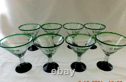 Hand Blown El Tesoro de Don Felipe 100% Blue Agave Tequila 8 Martini Glasses 2s5
