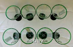 Hand Blown El Tesoro de Don Felipe 100% Blue Agave Tequila 8 Martini Glasses 2s5