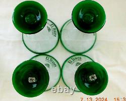 Hand Blown El Tesoro de Don Felipe 100% Blue Agave Tequila 8 Martini Glasses 2s5