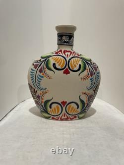 Hand Painted Empty Tequila Decanter. Initials R. C. 8.5 Inches Tall 1 Spot