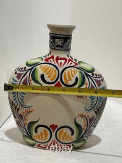 Hand Painted Empty Tequila Decanter. Initials R. C. 8.5 Inches Tall 1 Spot