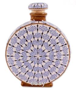 Hand-Painted Tequila Azteca Mexico Decanter Set 5-Piece Artisan Pottery Birds