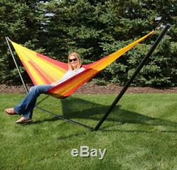 Hand-Woven 2 Person Mayan Hammock with Sturdy Stand in Tequila