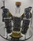 Handblown Mexican Shot Glass & Tequila Bar Set Horses Horseshoe Metal Cactus