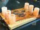 Handcrafted Tequila Serving Tray Flight Board Himalayan Salt Shot Glasses