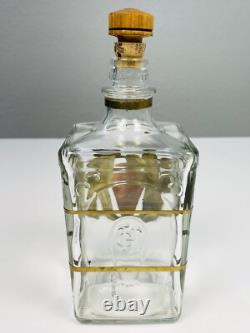 Handmade Herradura Tequila DECANTER & 6 SHOT GLASS SET in Rack with Metal Accents