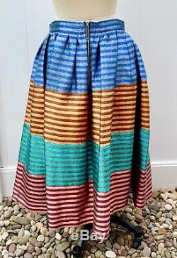 House Of Holland Tequila Skirt Women's 10 US 14UK Metallic Stripes High Waist