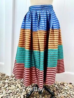 House Of Holland Tequila Skirt Women's 10 US 14UK Metallic Stripes High Waist