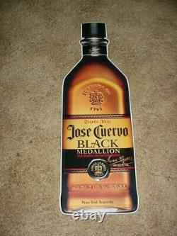 Htf Jose Cuervo Black Tequila Metal Bottle Shaped Sign, 2007, Signature Blend