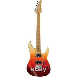 Ibanez AZ Premium Electric Guitar with Case, 24 Frets, Tequila Sunrise Gradation