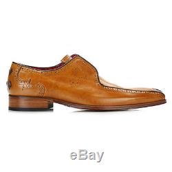 Jeffery West Mens Tequila Honey Dark Brown Shoes Leather Formal Brogues