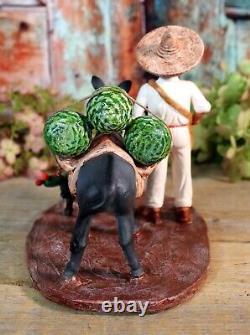 Jimador Agave to Market Donkey & Dog Tequila Clay Handmade Goche Mexican Folk