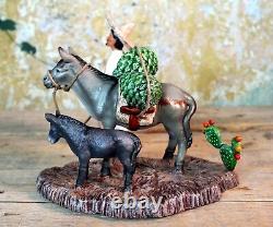 Jimador & Donkey Harvesting Agave Tequila Mescal Handmade Clay Mexican Folk Art