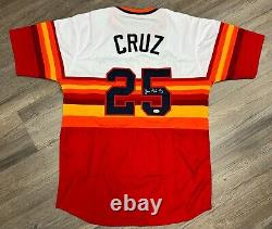 Jose Cruz Cheo Signed Rainbow Tequila Sunrise Custom Jersey Houston Astros Jsa