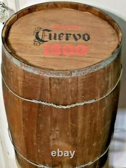 Jose Cuervo 1800 Tequila Wooden Oak Barrel Man Cave Bar Decor 17-3/4 tall