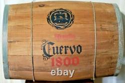 Jose Cuervo 1800 Tequila Wooden Oak Barrel Man Cave Bar Decor 17-3/4 tall