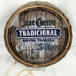 Jose Cuervo Tequila Lighted Barrel Top Sign Man Cave Bar Light 17