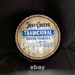 Jose Cuervo Tequila Lighted Barrel Top Sign Man Cave Bar Light 17