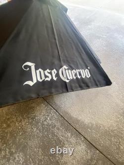 Jose Cuervo Tequila Wood Frame Patio 7 foot umbrella White On Black NEW
