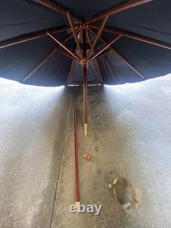 Jose Cuervo Tequila Wood Frame Patio 7 foot umbrella White On Black NEW