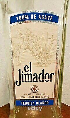 Jumbo El Jimador Tequila Huge Glass Liquor Bottle 19 Large Bar Display Rare New