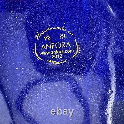 KAH Tequila Skull Bottle Limited Edition 2012 Blue & 24K Gold RARE! NO Numbers