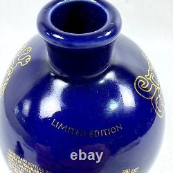 KAH Tequila Skull Bottle Limited Edition 2012 Blue & 24K Gold RARE! NO Numbers