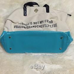 KATE SPADE Turquoise Call to Action Tequila Not My Friend Tote Handbag Bag NEW