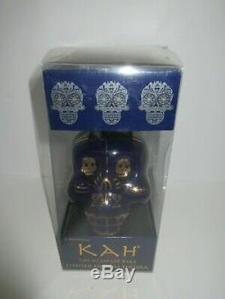Kah Tequila Limited Edition Los Ultimos Dias 2012 Skull Bottle Blue and Gold