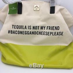 Kate Spade New York Call To Action Canvas Yellow Tote Tequila Is Not My Friend