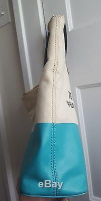 Kate Spade Turquoise Coated Canvas'TEQUILA IS NOT MY FRIEND' Tote Bag