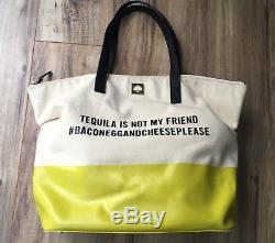 Kate Spade WKRU2226 Call To Action Terry Tote Bag Tequila Is Not My Friend BaCon