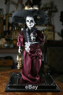 Künstlerpuppe la catrina DEKO totenkopf mexikanisch tequila kult unikat