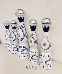 LOT OF 5 EMPTY Clase Azul Reposado Tequila, 4 of 750ml and 1 of 1.75L
