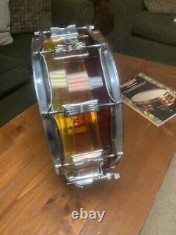 LUDWIG VINTAGE Tequila Sunrise VISTALITE SNARE DRUM In Rare D 3 Band Swirl