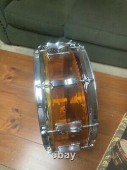LUDWIG VINTAGE Tequila Sunrise VISTALITE SNARE DRUM In Rare D 3 Band Swirl
