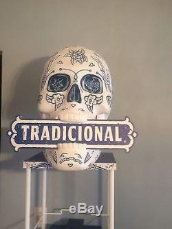 (L@@K) JOSE CUERVO TRADICIONAL Tequila Skull Display sign bar beer game room mib