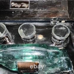 La Bufadora Tequila Mini Bar Treasure Chest Pistol Revolver Bottle 4 Shot Glass