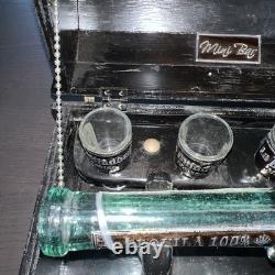 La Bufadora Tequila Mini Bar Treasure Chest Pistol Revolver Bottle 4 Shot Glass