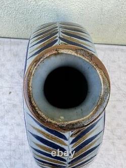 Large Rounded Tequila Jug Hand Painted in Mexico FLORERO HERRADURA GRANDE Blue
