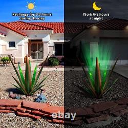 Large Tequila Rustic Metal Agave Sculpture, Hand-Painted Garden Statue with Sola