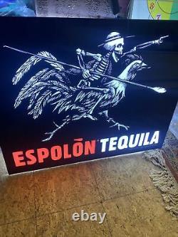 Light up espolon tequila sign skeleton rooster Alcohol Liquor