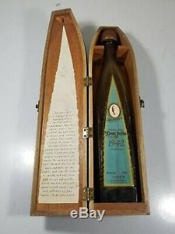 Limited 1942 Don Julio Tequila Casket Box Rare Wood Box withOriginal Tag & Bottle