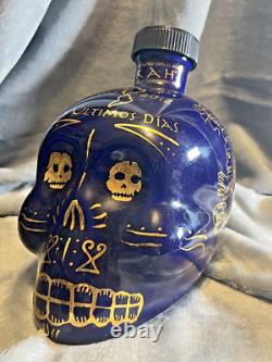 Limited Edition 2012 KAH Los ULTIMOS Días Blue Gold Skull Bottle #1217/18000