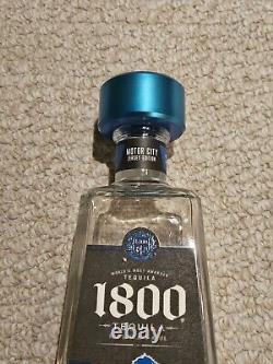 Limited Edition Detroit Lions 1800 Tequila Bottle Motor City Jersey Empty Blue