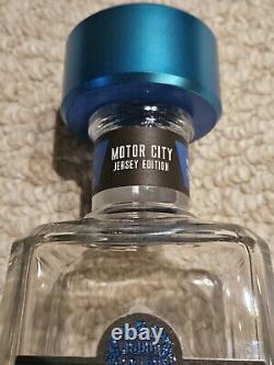 Limited Edition Detroit Lions 1800 Tequila Bottle Motor City Jersey Empty Blue