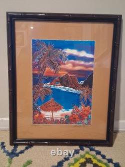 Linda Pirri Signed Art Print 15x19 Tequila Sunrise Framed, Matted, COA