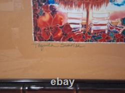 Linda Pirri Signed Art Print 15x19 Tequila Sunrise Framed, Matted, COA